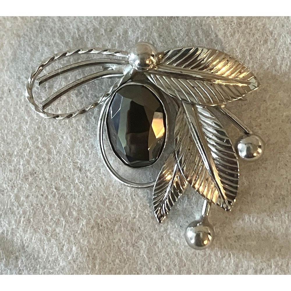 Beautiful Carl Art-CA Arrow Hematite and Sterling Brooch Pin